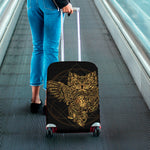 Golden Spiritual Owl Print Luggage Cover