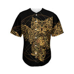 Golden Spiritual Owl Print Men's Baseball Jersey