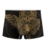 Golden Spiritual Owl Print Men's Boxer Briefs