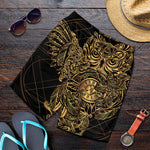 Golden Spiritual Owl Print Men's Shorts