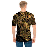 Golden Spiritual Owl Print Men's T-Shirt