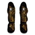 Golden Spiritual Owl Print Muay Thai Shin Guards