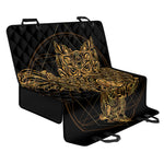Golden Spiritual Owl Print Pet Car Back Seat Cover