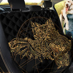 Golden Spiritual Owl Print Pet Car Back Seat Cover