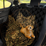 Golden Spiritual Owl Print Pet Car Back Seat Cover