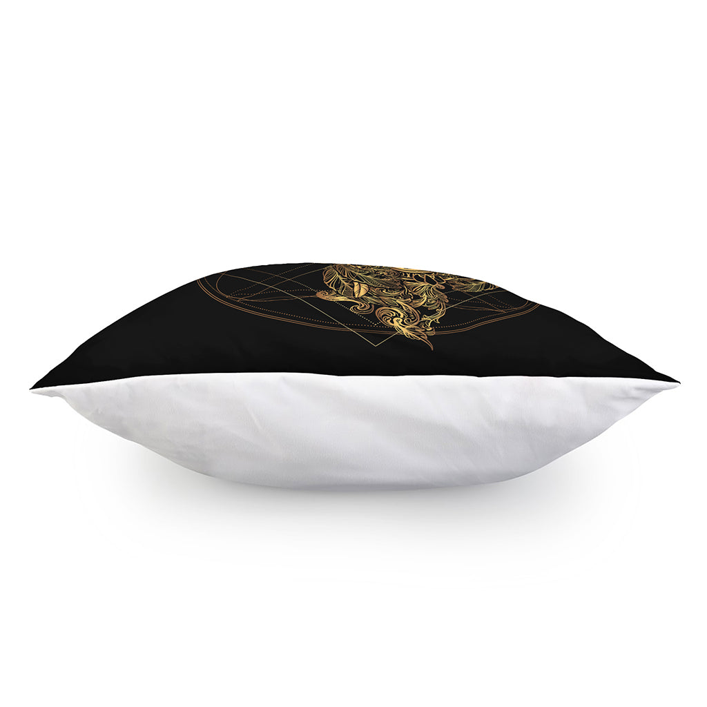 Golden Spiritual Owl Print Pillow Cover