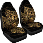 Golden Spiritual Owl Print Universal Fit Car Seat Covers