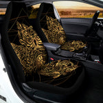 Golden Spiritual Owl Print Universal Fit Car Seat Covers