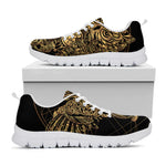 Golden Spiritual Owl Print White Sneakers