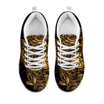 Golden Spiritual Owl Print White Sneakers