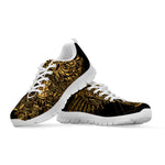 Golden Spiritual Owl Print White Sneakers