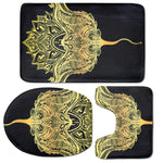 Golden Spiritual Stingray Print 3 Piece Bath Mat Set