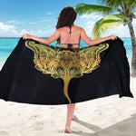 Golden Spiritual Stingray Print Beach Sarong Wrap