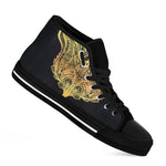 Golden Spiritual Stingray Print Black High Top Shoes