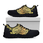 Golden Spiritual Stingray Print Black Sneakers