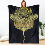 Golden Spiritual Stingray Print Blanket