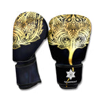 Golden Spiritual Stingray Print Boxing Gloves