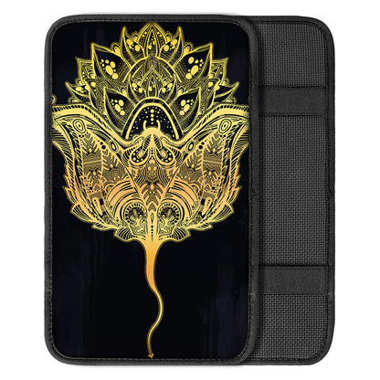 Golden Spiritual Stingray Print Car Center Console Cover