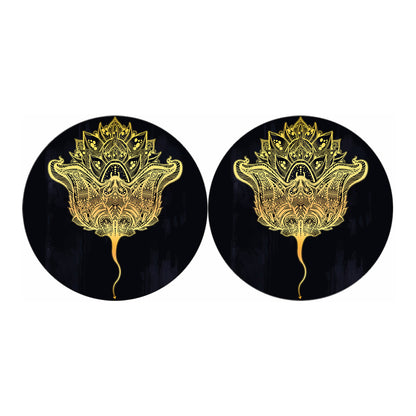 Golden Spiritual Stingray Print Car Coasters