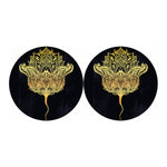 Golden Spiritual Stingray Print Car Coasters