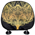 Golden Spiritual Stingray Print Car Headrest Covers