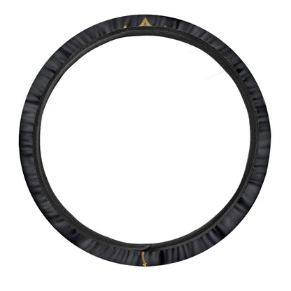 Golden Spiritual Stingray Print Car Steering Wheel Cover