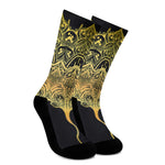 Golden Spiritual Stingray Print Crew Socks