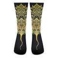 Golden Spiritual Stingray Print Crew Socks