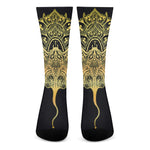 Golden Spiritual Stingray Print Crew Socks