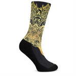 Golden Spiritual Stingray Print Crew Socks