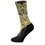 Golden Spiritual Stingray Print Crew Socks