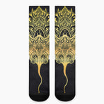 Golden Spiritual Stingray Print Crew Socks