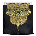 Golden Spiritual Stingray Print Duvet Cover Bedding Set