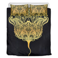 Golden Spiritual Stingray Print Duvet Cover Bedding Set