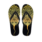 Golden Spiritual Stingray Print Flip Flops