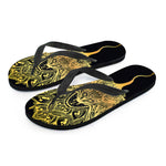 Golden Spiritual Stingray Print Flip Flops