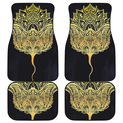 Golden Spiritual Stingray Print Front and Back Car Floor Mats