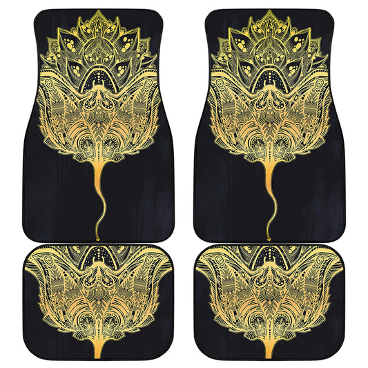 Golden Spiritual Stingray Print Front and Back Car Floor Mats