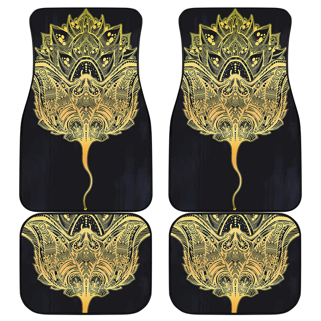 Golden Spiritual Stingray Print Front and Back Car Floor Mats