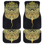 Golden Spiritual Stingray Print Front and Back Car Floor Mats