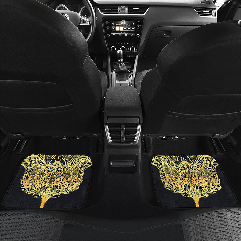 Golden Spiritual Stingray Print Front and Back Car Floor Mats