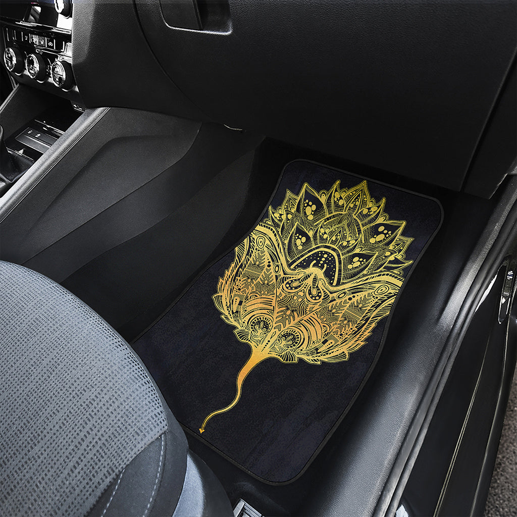 Golden Spiritual Stingray Print Front and Back Car Floor Mats