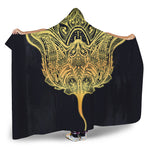 Golden Spiritual Stingray Print Hooded Blanket