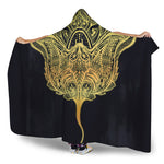 Golden Spiritual Stingray Print Hooded Blanket
