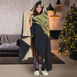 Golden Spiritual Stingray Print Hooded Blanket
