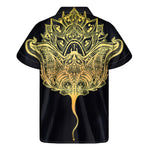 Golden Spiritual Stingray Print Men's Short Sleeve Shirt