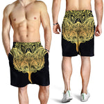 Golden Spiritual Stingray Print Men's Shorts