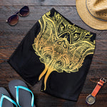 Golden Spiritual Stingray Print Men's Shorts