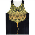 Golden Spiritual Stingray Print Men's Tank Top