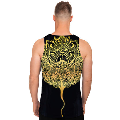 Golden Spiritual Stingray Print Men's Tank Top
